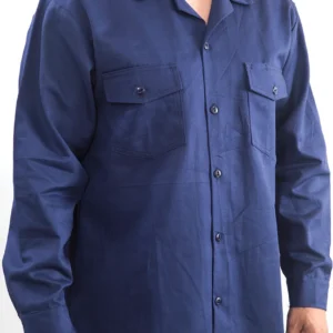 camisa en dril azul